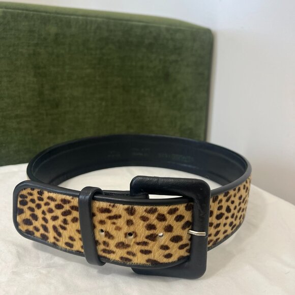 Leather Carlisle Belt  Leopard Print - Picture 1 of 3